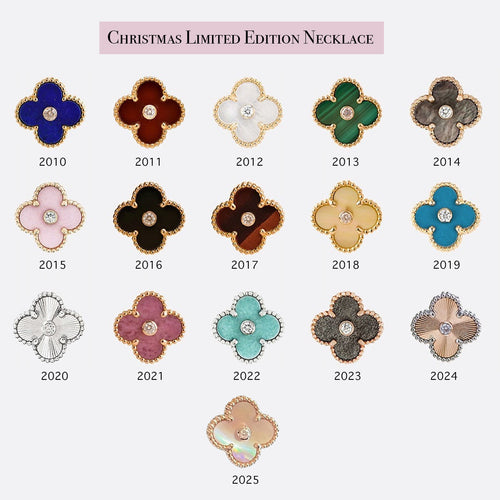 [Zalyn]LIMITED EDITION CHRISTMAS CLOVER FLOWER NECKLACE - 15MM ANNUAL COLLECTIBLE PENDANT