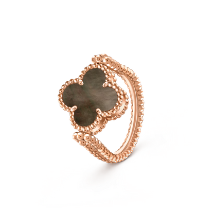 [Zalyn]LUCKY CLOVER ROSE GOLD REVERSIBLE RING