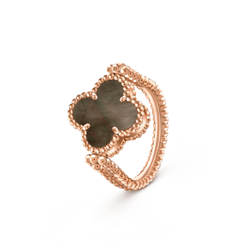 [Zalyn]LUCKY CLOVER ROSE GOLD REVERSIBLE RING