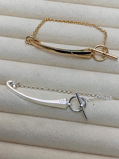 [Zalyn Jewelry]CLOU DE FORGE BRACELET WITH SQUARE CONE STUDS