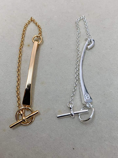 [Zalyn Jewelry]CLOU DE FORGE BRACELET WITH SQUARE CONE STUDS