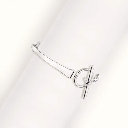 [Zalyn Jewelry]CLOU DE FORGE BRACELET WITH SQUARE CONE STUDS