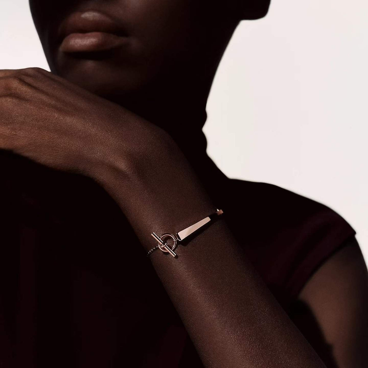 [Zalyn Jewelry]CLOU DE FORGE BRACELET WITH SQUARE CONE STUDS