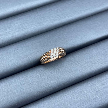 [Zalyn Jewelry]NARROW BEADED RING WITH DIAMONDS