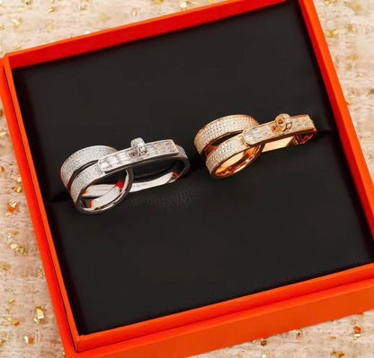 [Zalyn Jewelry]NEW STYLE FULL CIRCLE DOUBLE DIAMOND RING