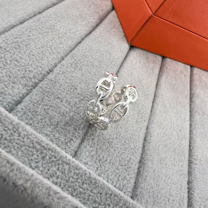 [Zalyn Jewelry]GLOSSY FINISH SQUARE COMBINATION DOUBLE-LAYER PIG NOSE RING