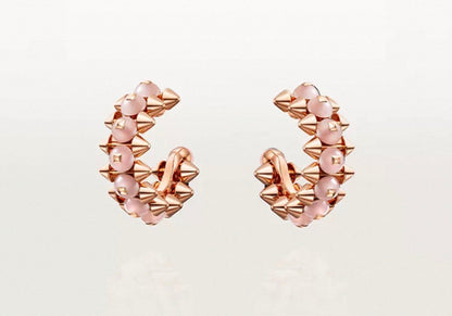 [Zalyn Jewelry]CLASH COLLECTION AGATE CHALCEDONY STUD EARRINGS