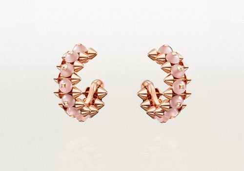 [Zalyn Jewelry]CLASH COLLECTION AGATE CHALCEDONY STUD EARRINGS