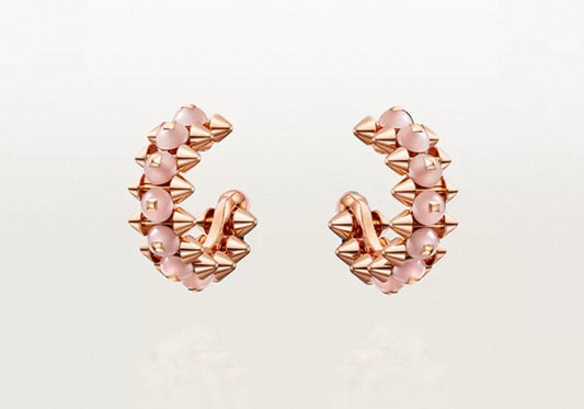 [Zalyn Jewelry]CLASH COLLECTION AGATE CHALCEDONY STUD EARRINGS