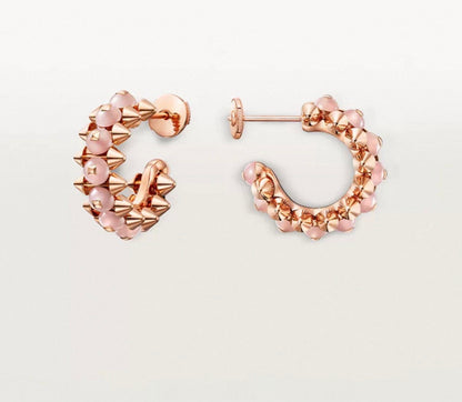 [Zalyn Jewelry]CLASH COLLECTION AGATE CHALCEDONY STUD EARRINGS
