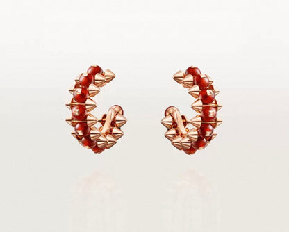 [Zalyn Jewelry]CLASH COLLECTION AGATE CHALCEDONY STUD EARRINGS