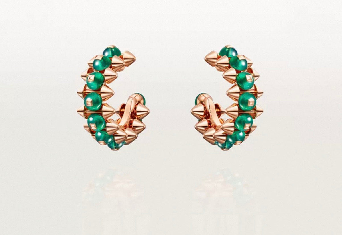 [Zalyn Jewelry]CLASH COLLECTION AGATE CHALCEDONY STUD EARRINGS