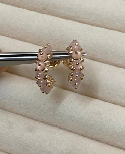 [Zalyn Jewelry]CLASH COLLECTION AGATE CHALCEDONY STUD EARRINGS