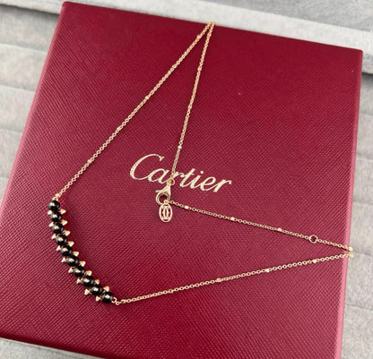 [Zalyn Jewelry]CLASH COLLECTION AGATE CHALCEDONY STUD NECKLACE