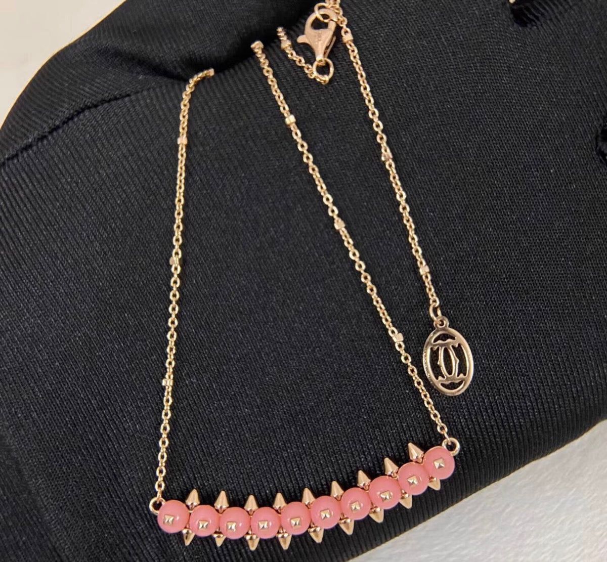 [Zalyn Jewelry]CLASH COLLECTION AGATE CHALCEDONY STUD NECKLACE