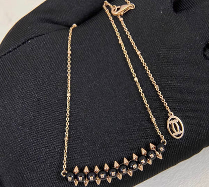 [Zalyn Jewelry]CLASH COLLECTION AGATE CHALCEDONY STUD NECKLACE