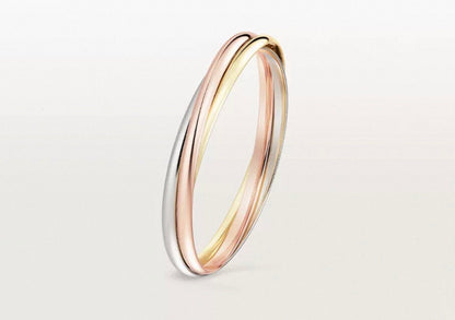 [Zalyn]TRINITY COLLECTION CLASSIC THREE-COLOUR GOLD TRIPLE BAND BANGLE