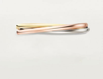 [Zalyn]TRINITY COLLECTION CLASSIC THREE-COLOUR GOLD TRIPLE BAND BANGLE
