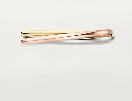 [Zalyn]TRINITY COLLECTION CLASSIC THREE-COLOUR GOLD TRIPLE BAND BANGLE