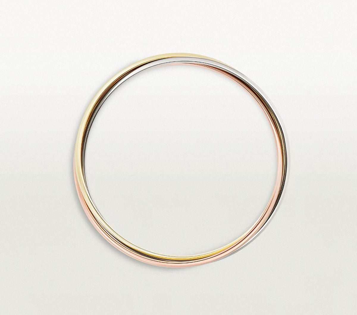 [Zalyn]TRINITY COLLECTION CLASSIC THREE-COLOUR GOLD TRIPLE BAND BANGLE