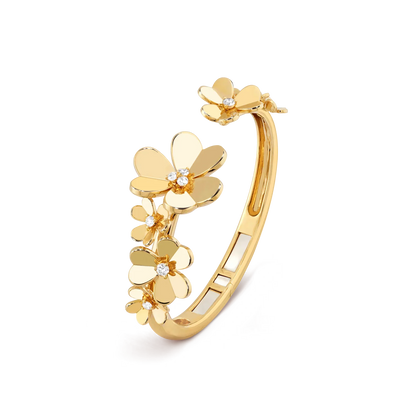 [Zalyn]LUMINOUS BLOSSOM OPEN BANGLE