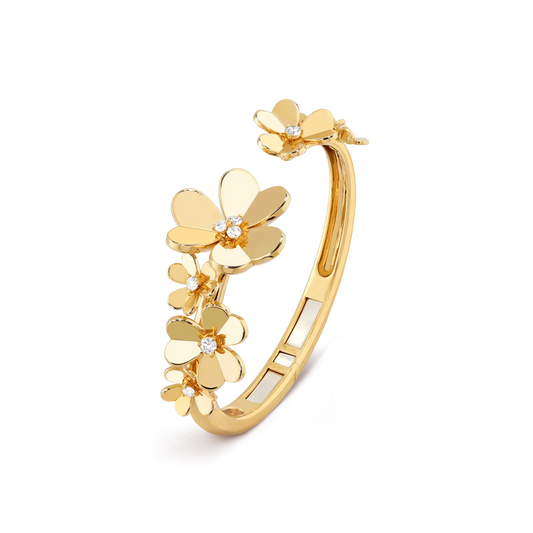 [Zalyn]LUMINOUS BLOSSOM OPEN BANGLE