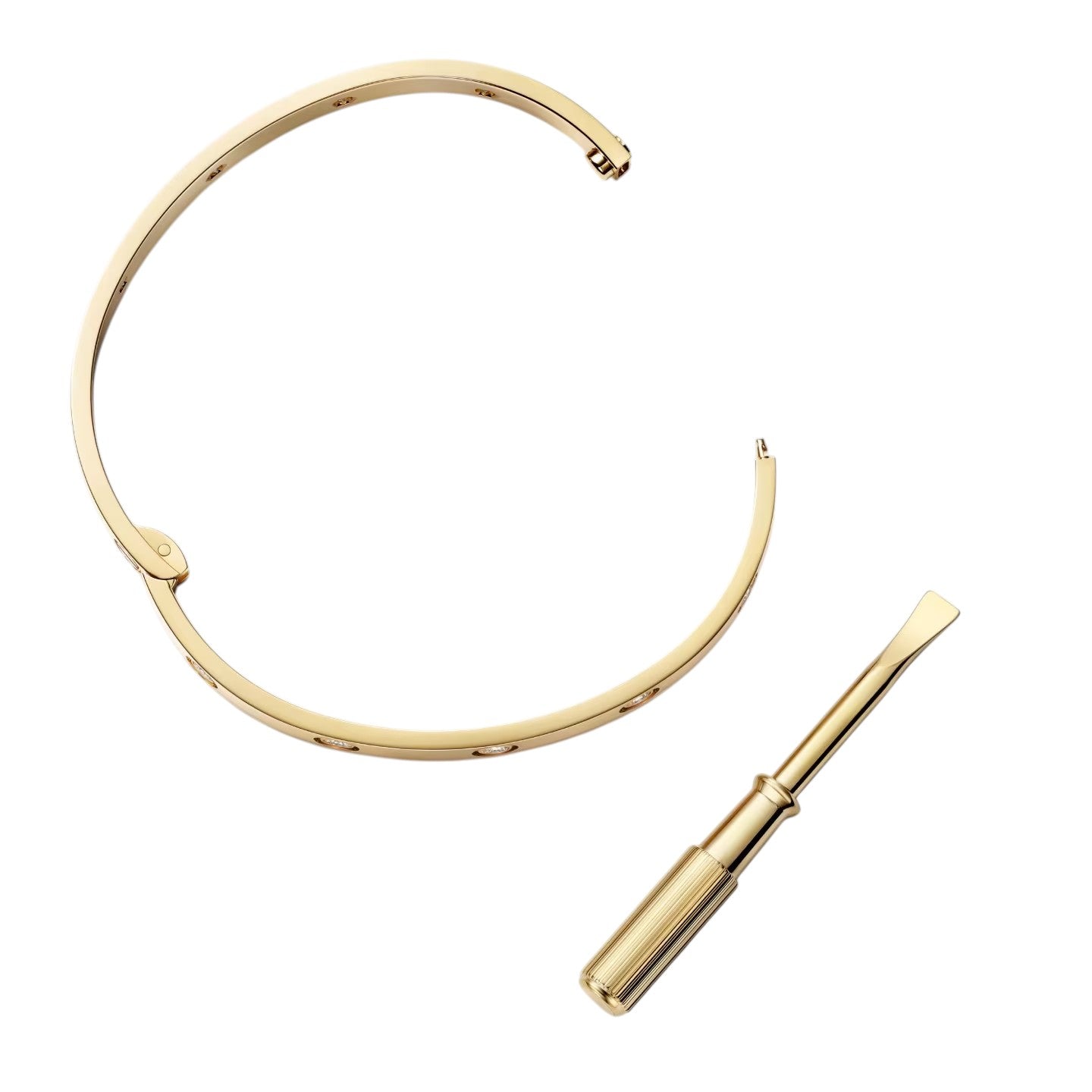 [Zalyn]CLASSIC 6.1MM LOVE SINGLE-SCREW CLOSURE BANGLE - 10-DIAMOND