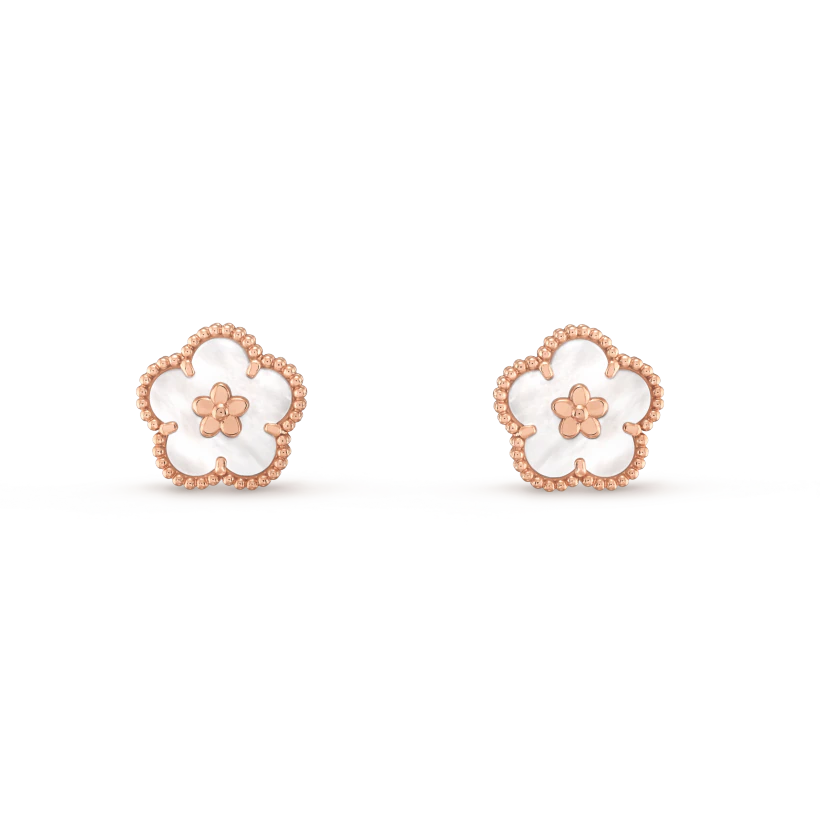 [Zalyn Jewelry ]LUCKY PINK GOLD WHITE MOP EARRINGS