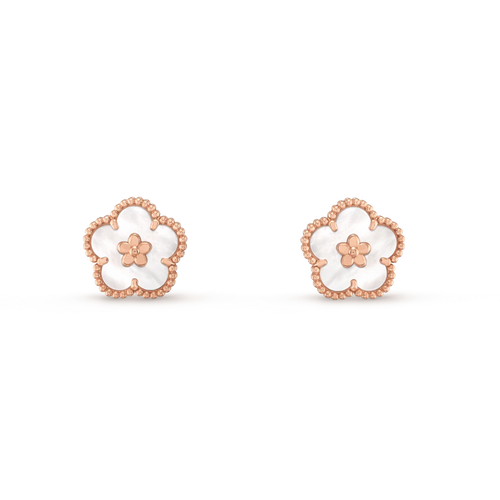 [Zalyn Jewelry ]LUCKY PINK GOLD WHITE MOP EARRINGS