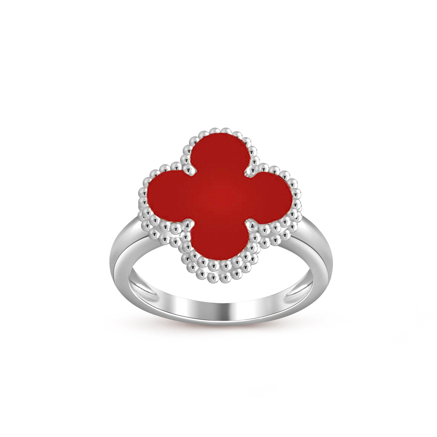 [Zalyn]LUCKY CLOVER VINTAGE WHITE GOLD RING COLLECTION