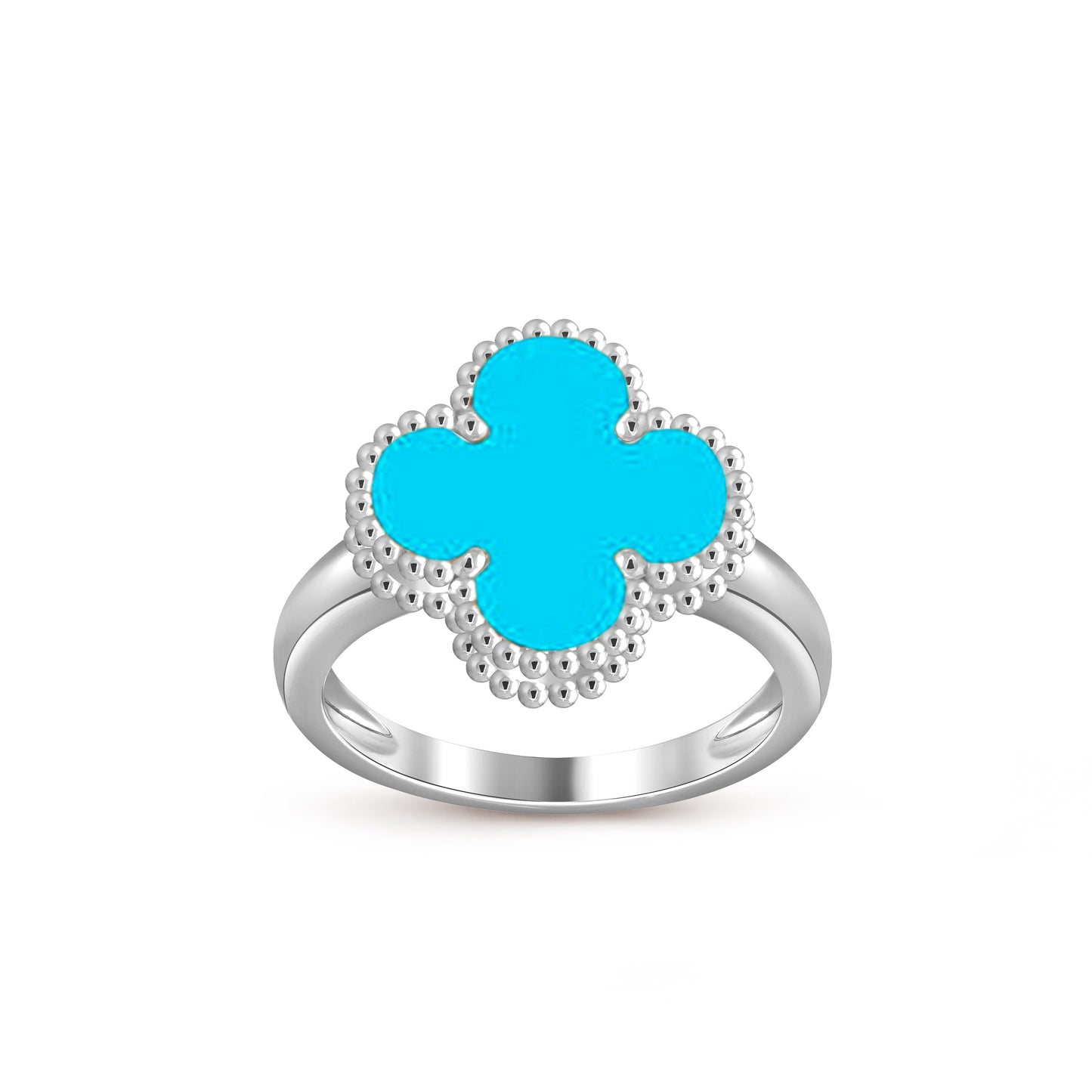 [Zalyn]LUCKY CLOVER VINTAGE WHITE GOLD RING COLLECTION