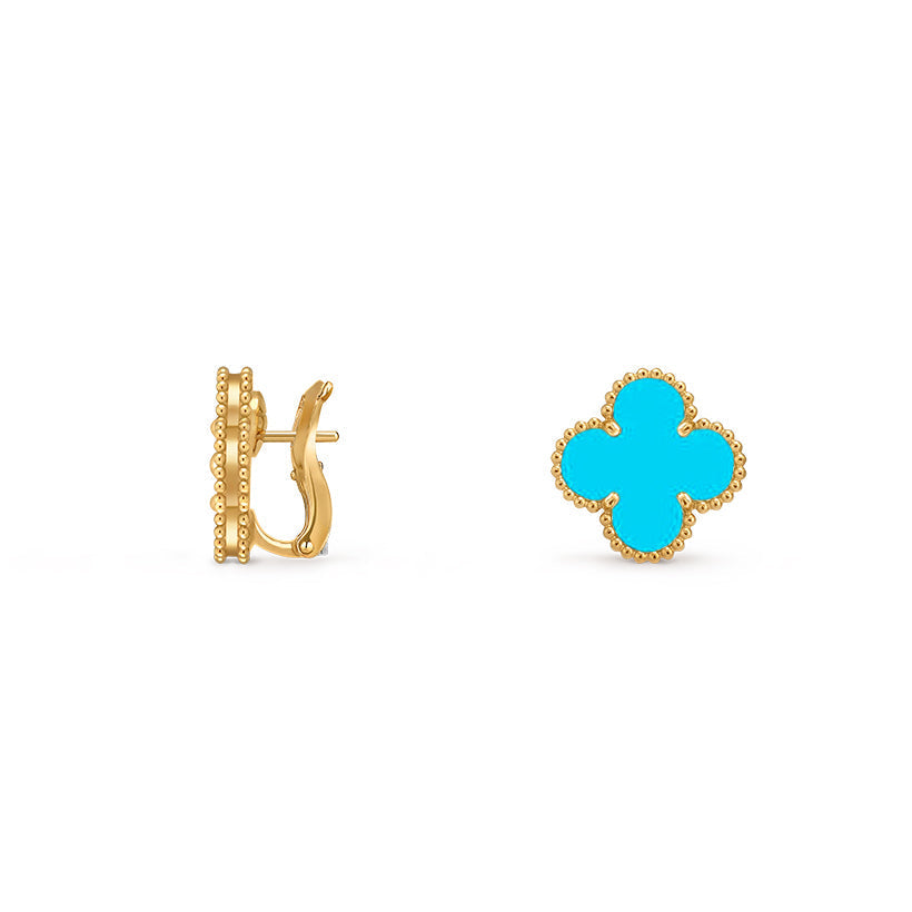 [Zalyn]15MM CLOVER FLOWER STUD EARRINGS GOLD COLLECTION