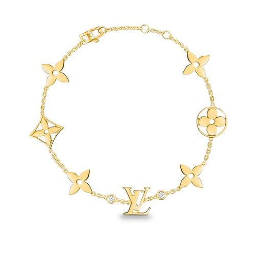 [Zalyn]STAR AND SUN 7 MOTIFS GOLD BRACELET