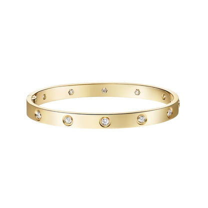 [Zalyn]CLASSIC 6.1MM LOVE SINGLE-SCREW CLOSURE BANGLE - 10-DIAMOND