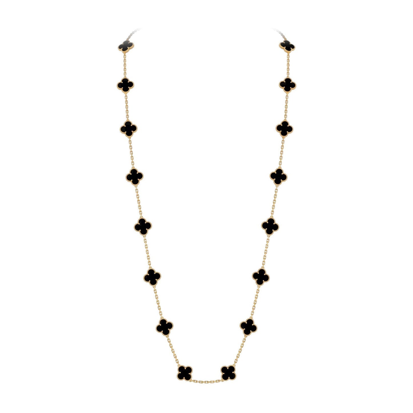 [Zalyn]CLASSIC 20-MOTIF LUCKY CLOVER LONG NECKLACE GOLD COLLECTION
