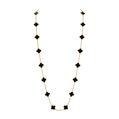 [Zalyn]CLASSIC 20-MOTIF LUCKY CLOVER LONG NECKLACE GOLD COLLECTION