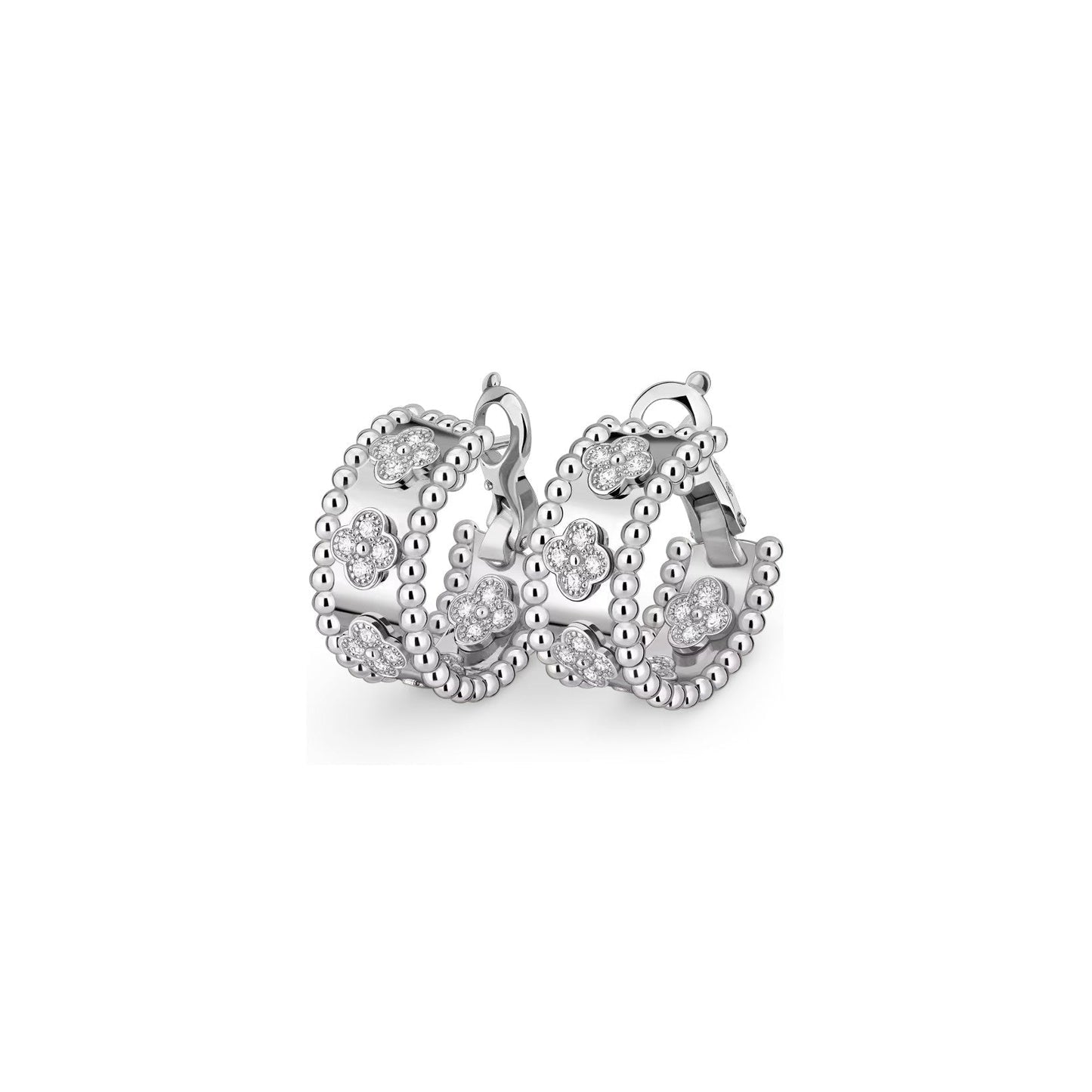 [Zalyn]KALEIDOSCOPE CLOVER HOOP EARRINGS