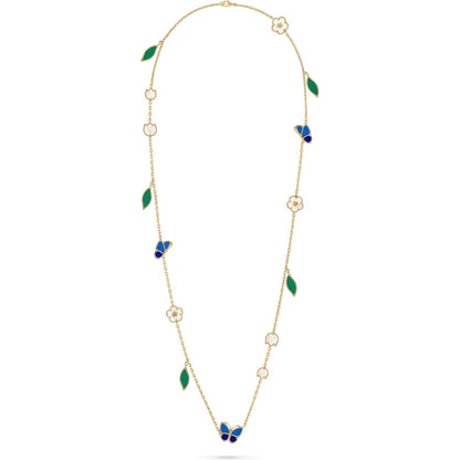 [Zalyn]LUCKY SPRING BUTTERFLY & FLOWER STATEMENT NECKLACE - 15-MOTIF FLORAL DESIGN