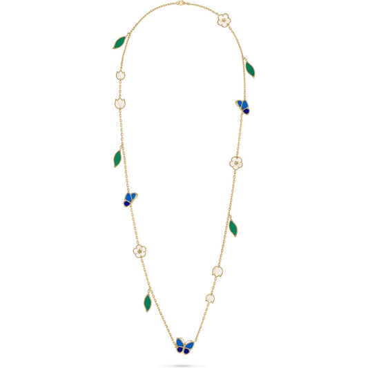 [Zalyn]LUCKY SPRING BUTTERFLY & FLOWER STATEMENT NECKLACE - 15-MOTIF FLORAL DESIGN