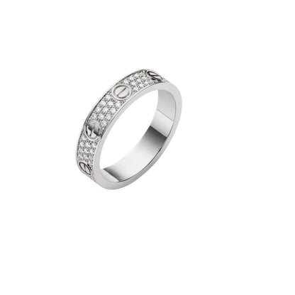 [Zalyn]LOVE 4MM PAVÉ DIAMOND RING