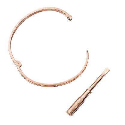 [Zalyn]CLASSIC 6.1MM LOVE SINGLE-SCREW CLOSURE BANGLE - 4-DIAMOND