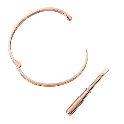 [Zalyn]CLASSIC 6.1MM LOVE SINGLE-SCREW CLOSURE BANGLE - 10-DIAMOND