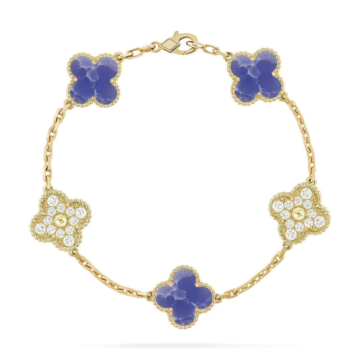 [Zalyn Jewelry ]CLOVER 5 MOTIF BLUE VEINS BRACELET COLLECTION
