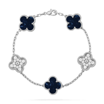 [Zalyn]LUCKY CLOVER 5-MOTIF BRACELET - PIETERSITE COLLECTION