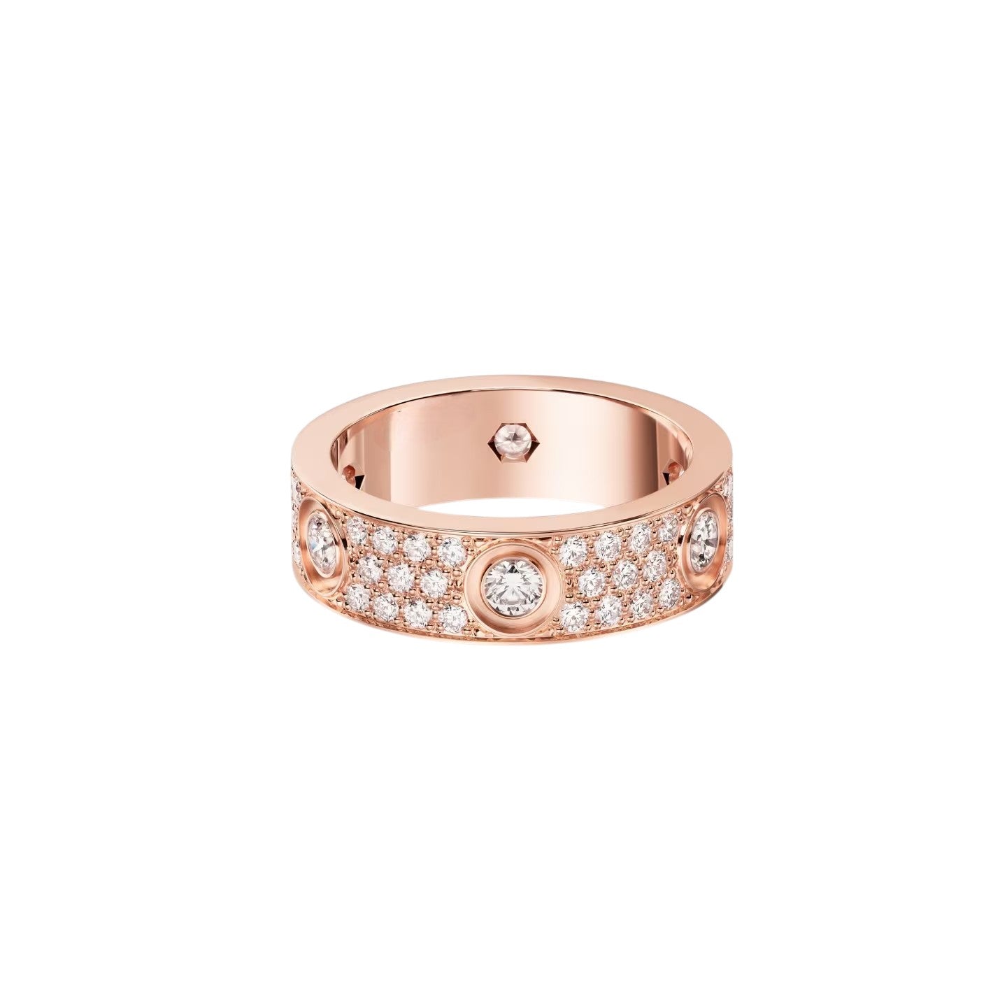 [Zalyn]LOVE 5.5MM FULL-PAVÉ 6-DIAMOND RING
