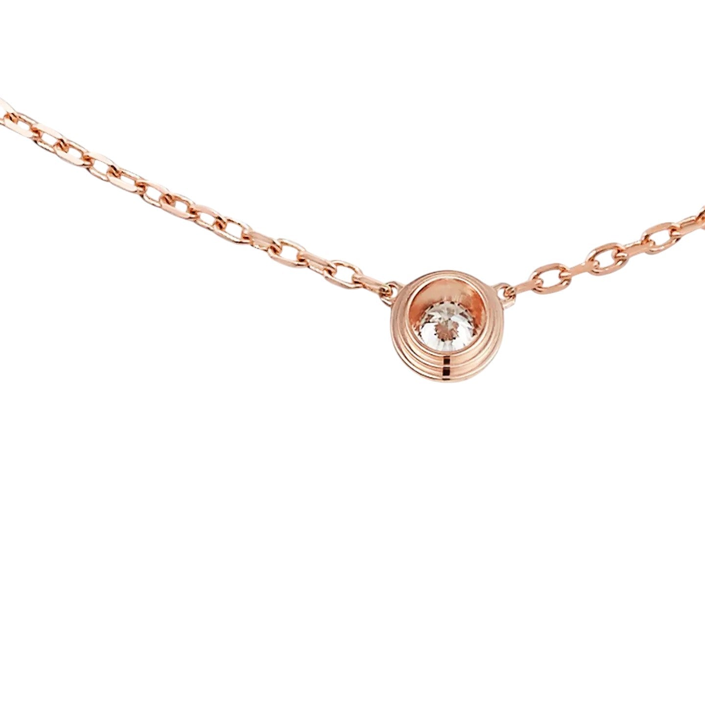 [Zalyn]LOVE SCREW PENDANT SINGLE DIAMOND NECKLACE