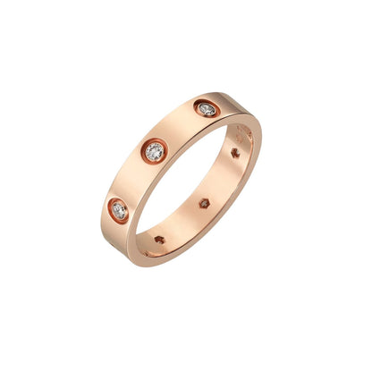 [Zalyn]LOVE 4MM 8 DIAMONDS RING
