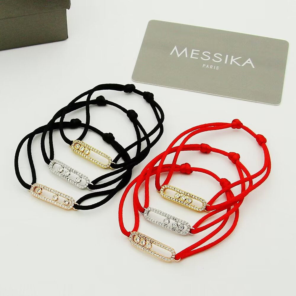 [Zalyn]CARE(S) PAVÉ CORD BRACELET