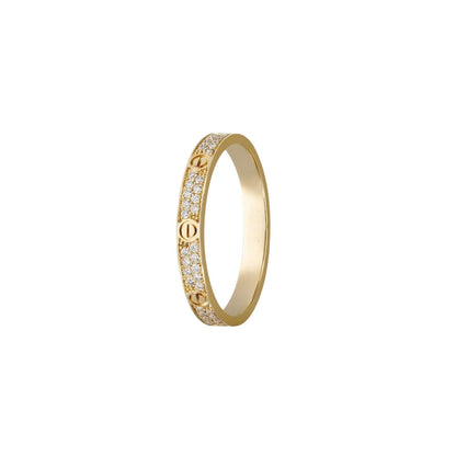 [Zalyn]LOVE 2.6MM PAVÉ DIAMOND RING