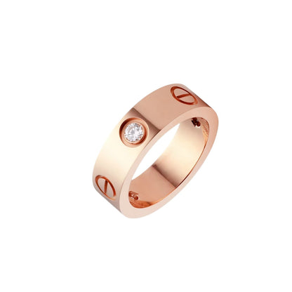 [Zalyn]LOVE 5.5MM 3 DIAMONDS RING